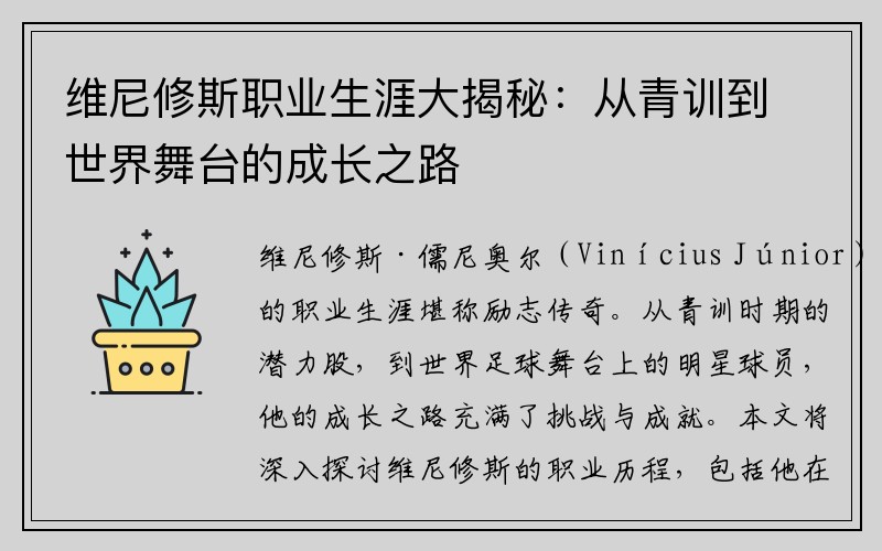 维尼修斯职业生涯大揭秘：从青训到世界舞台的成长之路
